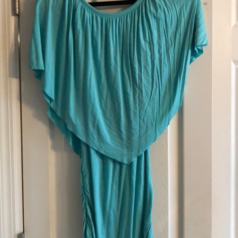 Turquoise off shoulder dress